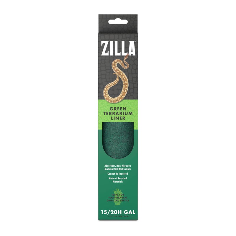 Zilla Reptile Terrarium Bedding Substrate Floor Liner, Green, 15/20G, 11.75" x 23.5" - Image 1